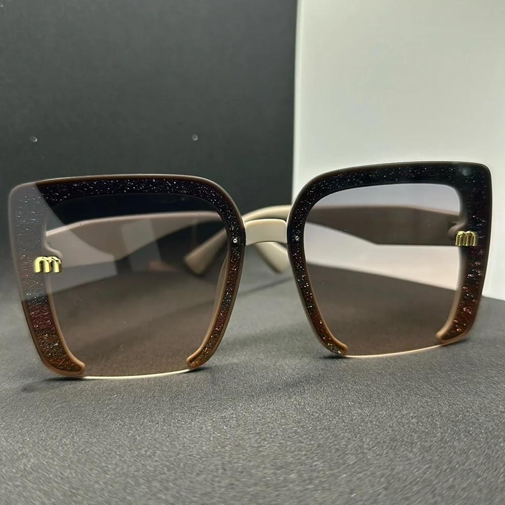 Oversized Square Sunglasses-Gradient Lenses , -UVProtection,M”Detail